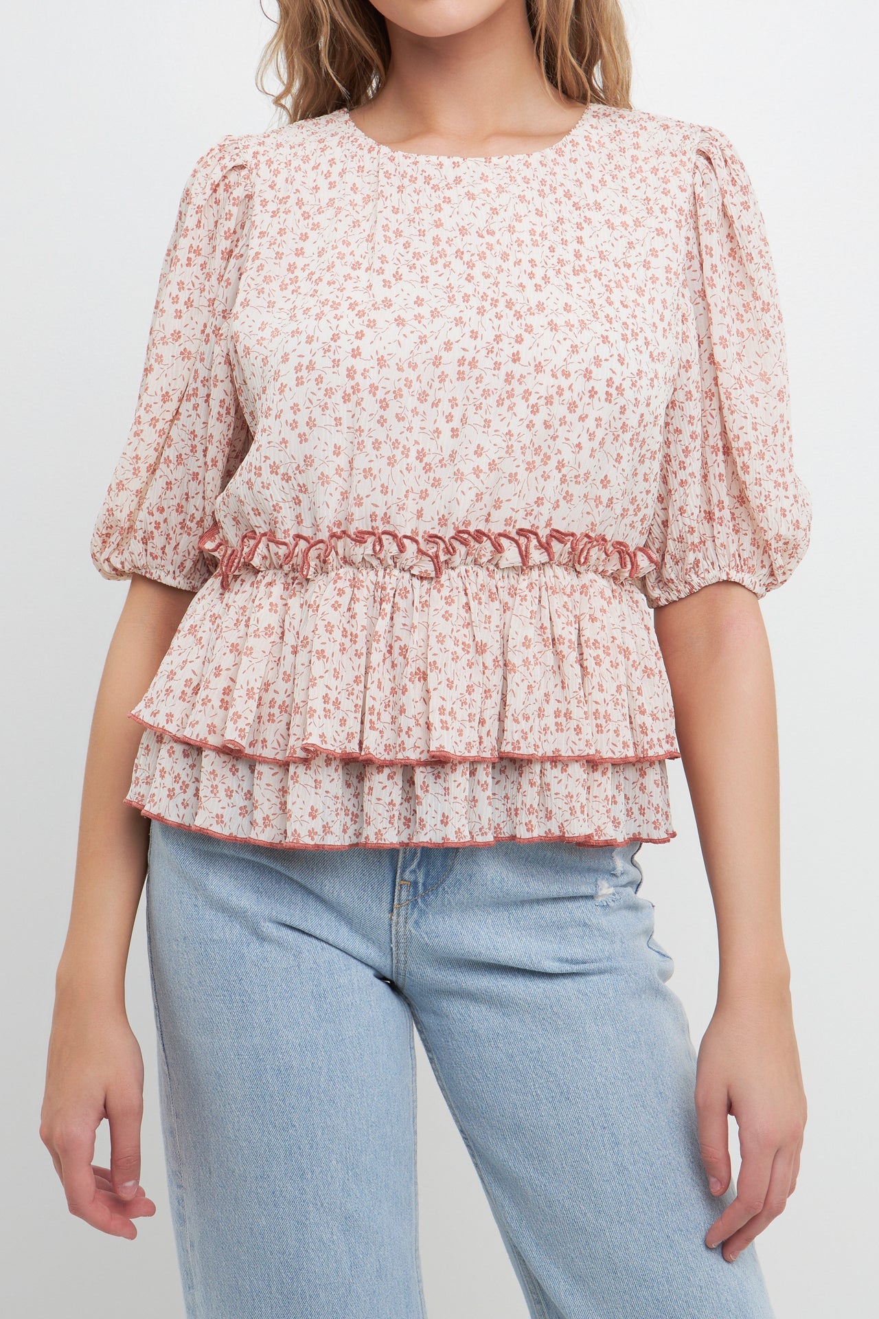 FREE THE ROSES - Pleated Floral Top - TOPS available at Objectrare