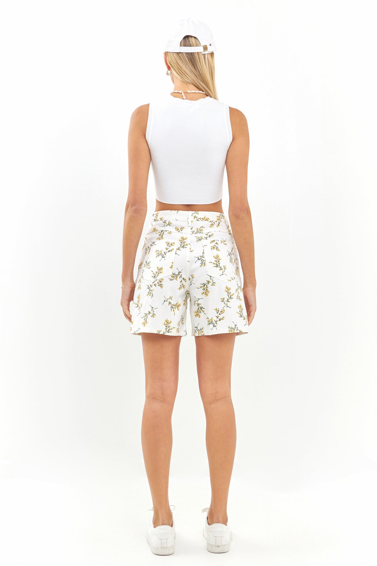 ENGLISH FACTORY - High Rise Floral Print Shorts - SHORTS available at Objectrare