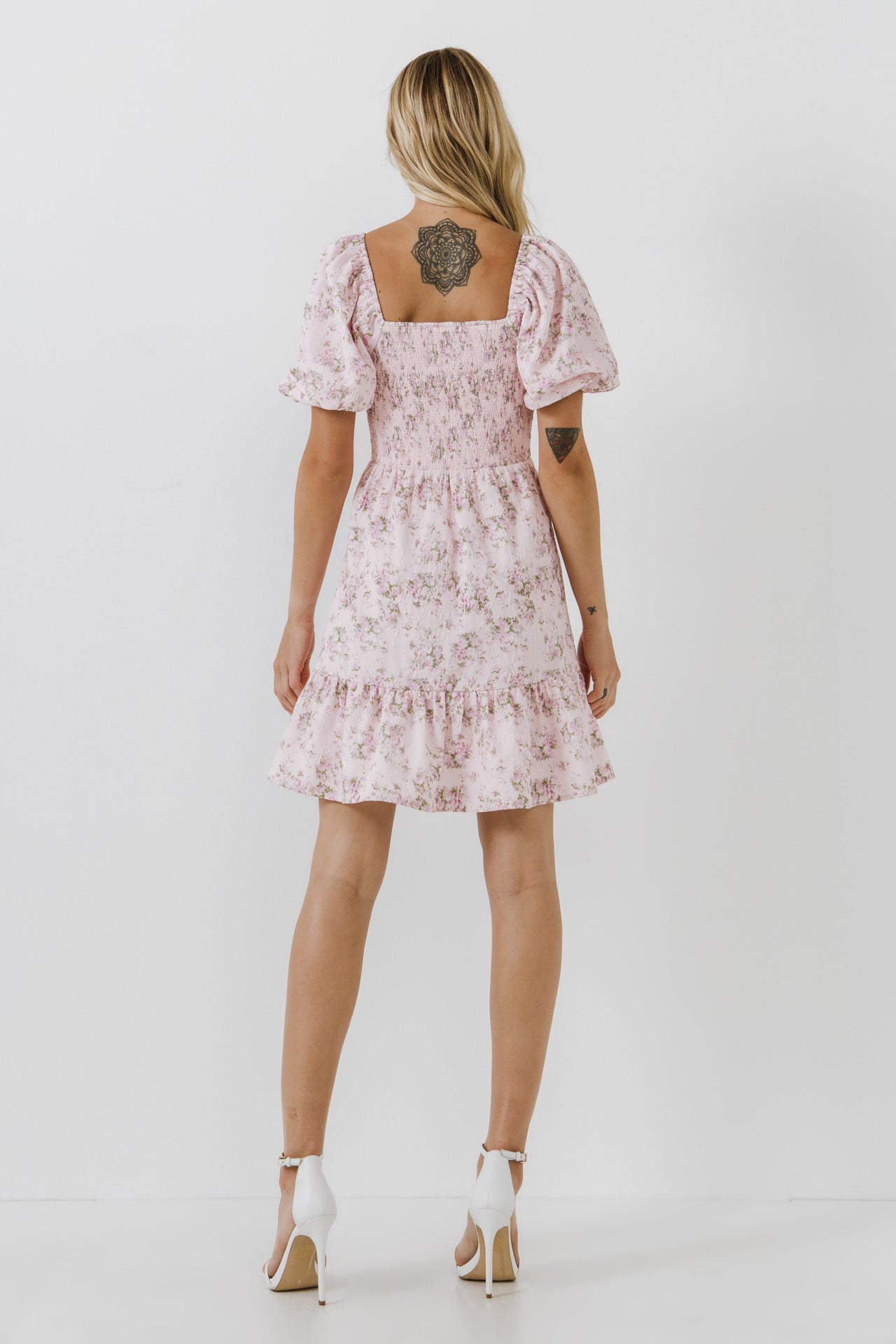 ENGLISH FACTORY - Textured Floral Mini Dress - DRESSES available at Objectrare