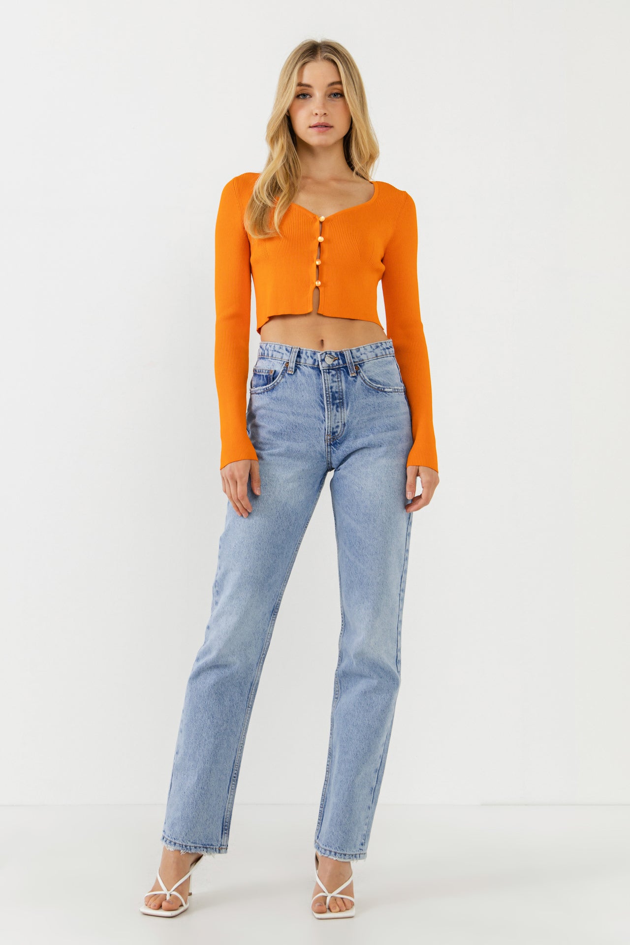 ENDLESS ROSE - Cropped Button Down Cardigan - CARDIGANS available at Objectrare