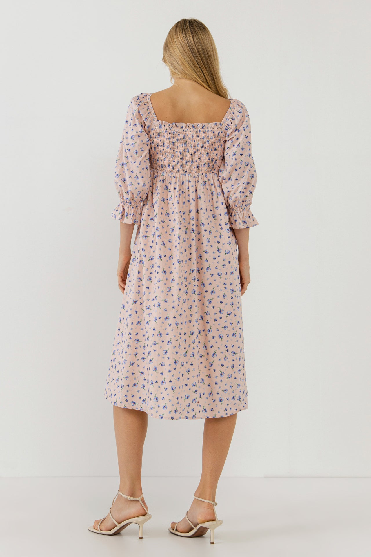 ENGLISH FACTORY - Floral Smocked Midi Dress - DRESSES available at Objectrare