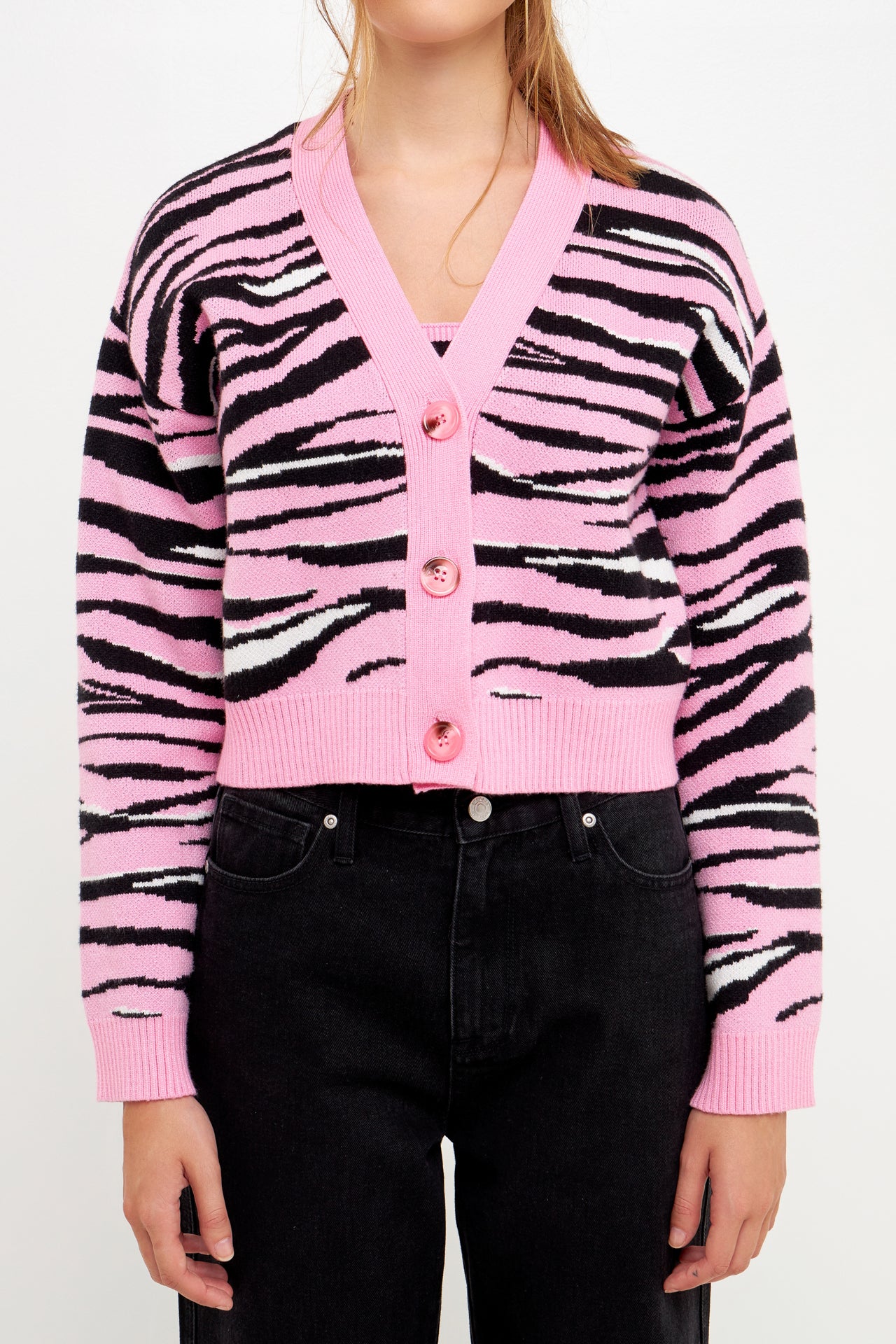 GREY LAB - Animal Print Knit Cardigan - CARDIGANS available at Objectrare
