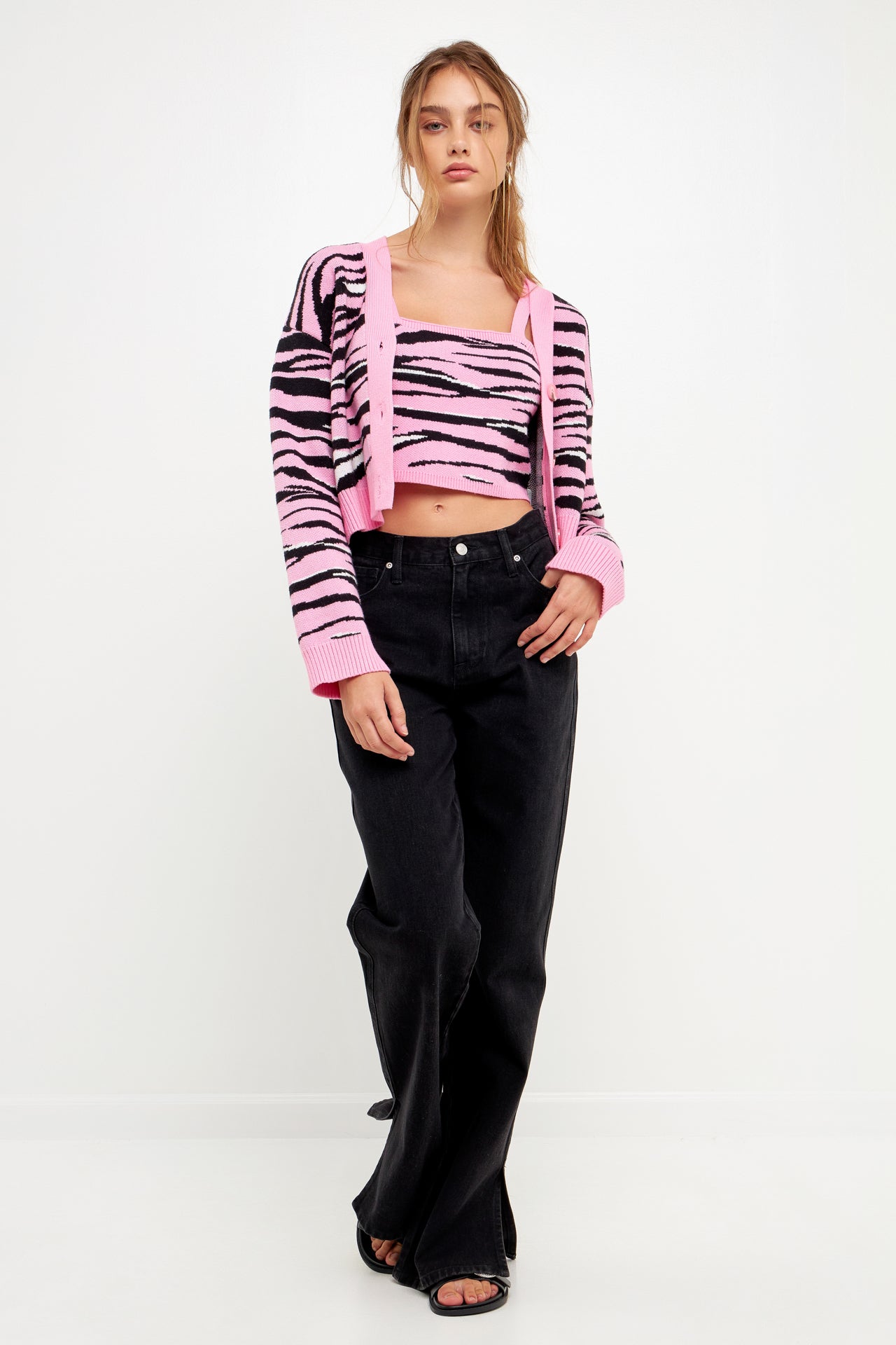 GREY LAB - Animal Print Knit Cardigan - CARDIGANS available at Objectrare