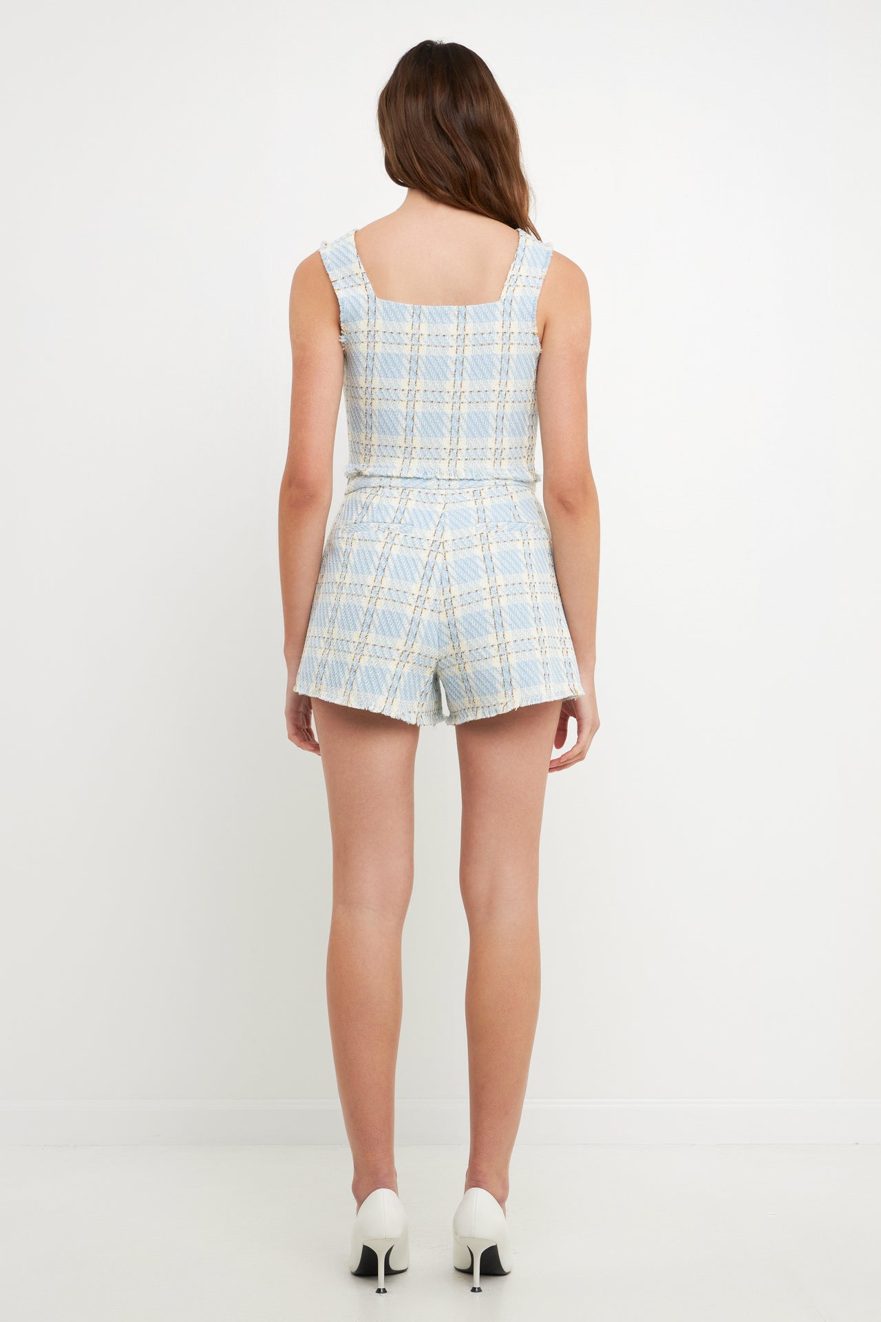 ENDLESS ROSE - Tweed Cropped Tank Top - TOPS available at Objectrare