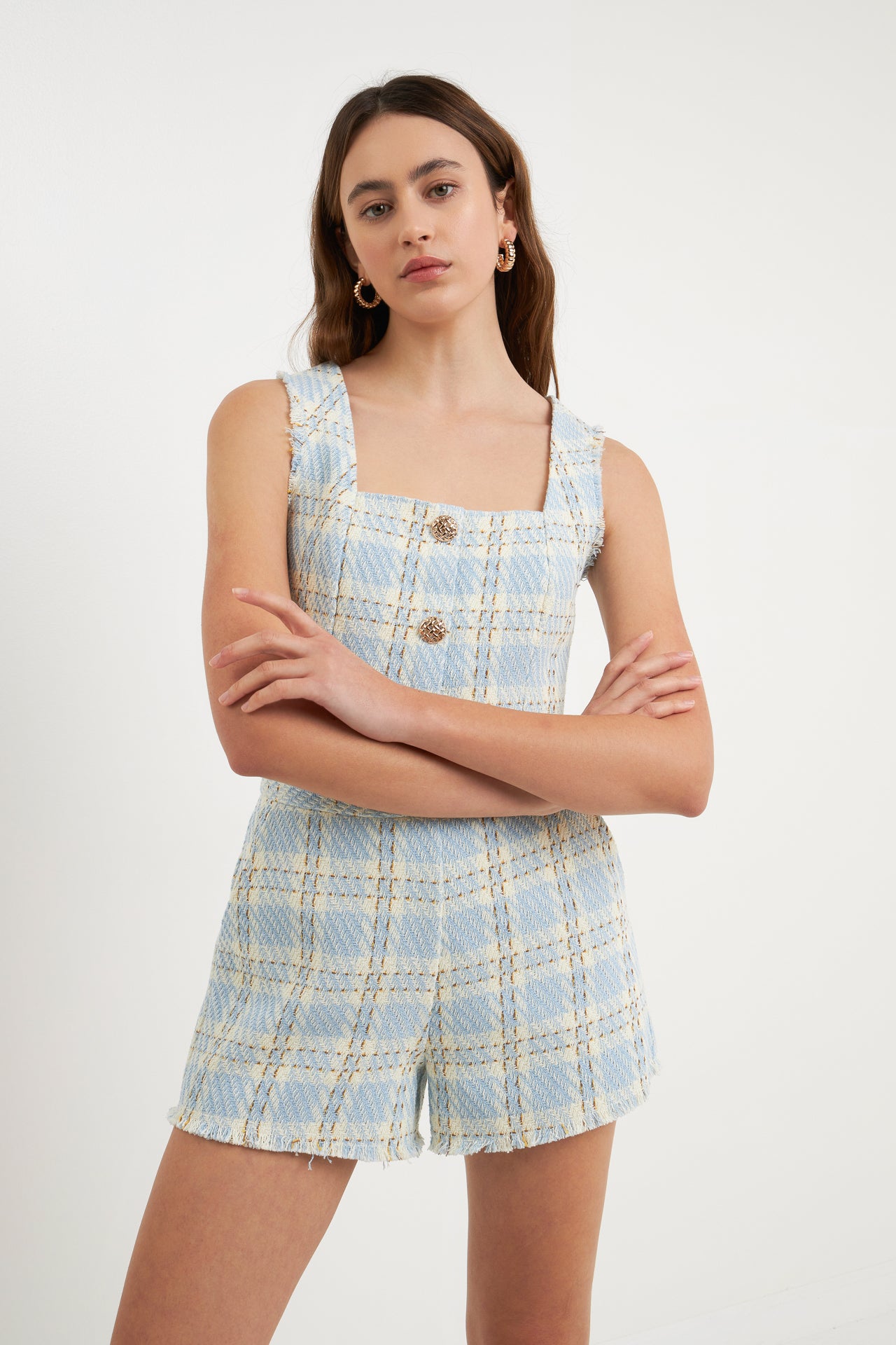 ENDLESS ROSE - Tweed Cropped Tank Top - TOPS available at Objectrare