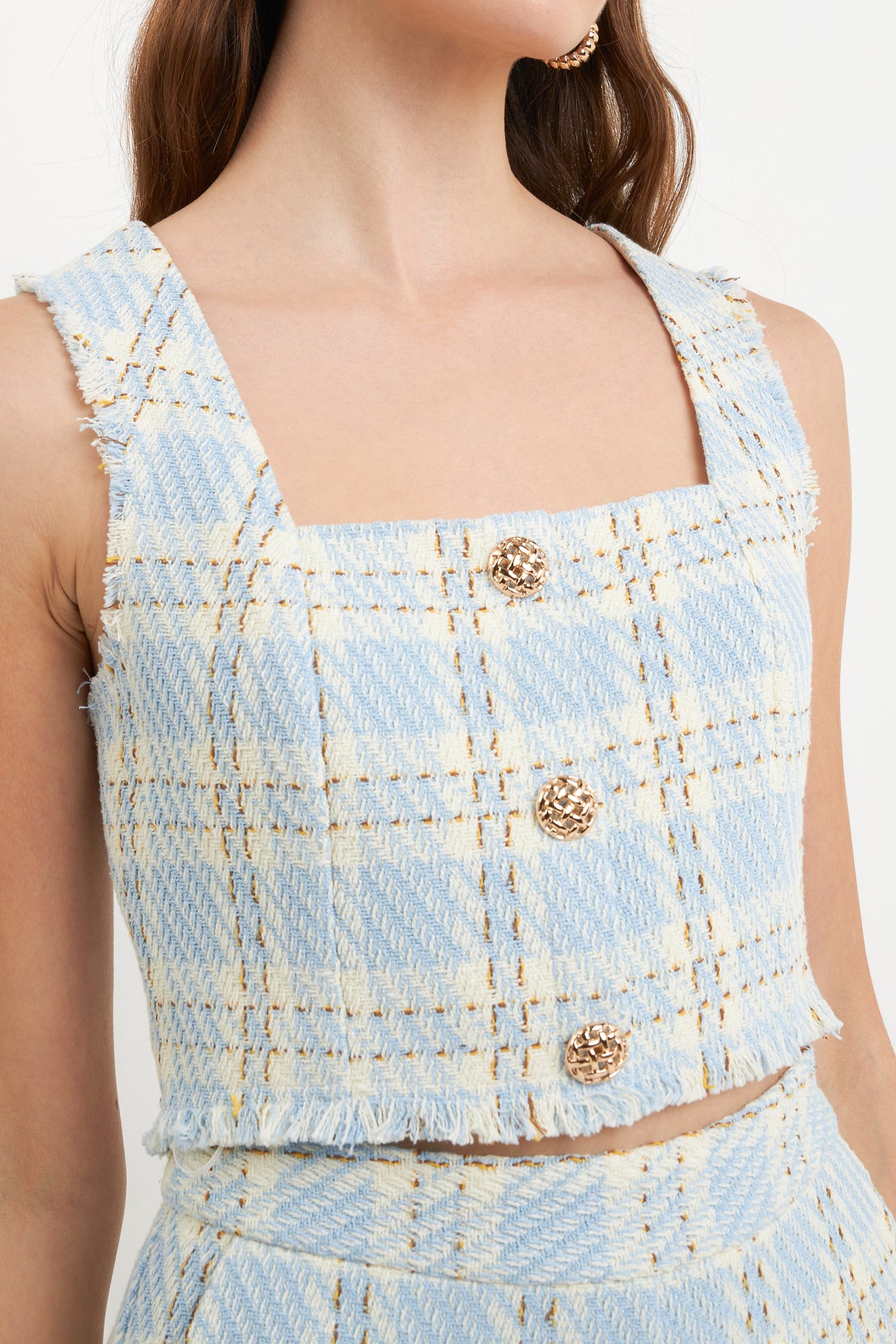 ENDLESS ROSE - Tweed Cropped Tank Top - TOPS available at Objectrare