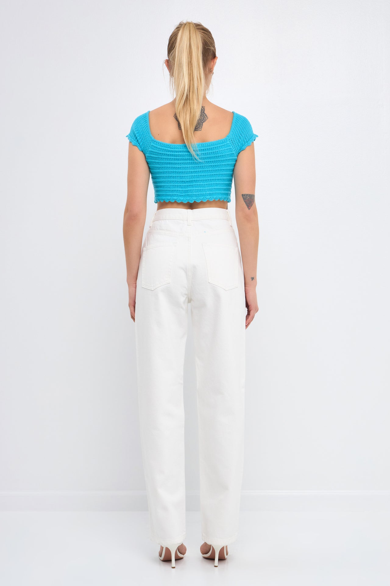 ENDLESS ROSE - Knit Top with Bow Detail - SWEATERS & KNITS available at Objectrare