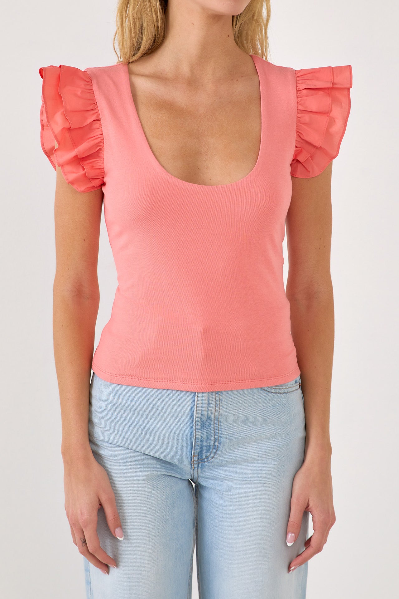 ENGLISH FACTORY - Ruffle Sleeve Tank Top - TOPS available at Objectrare