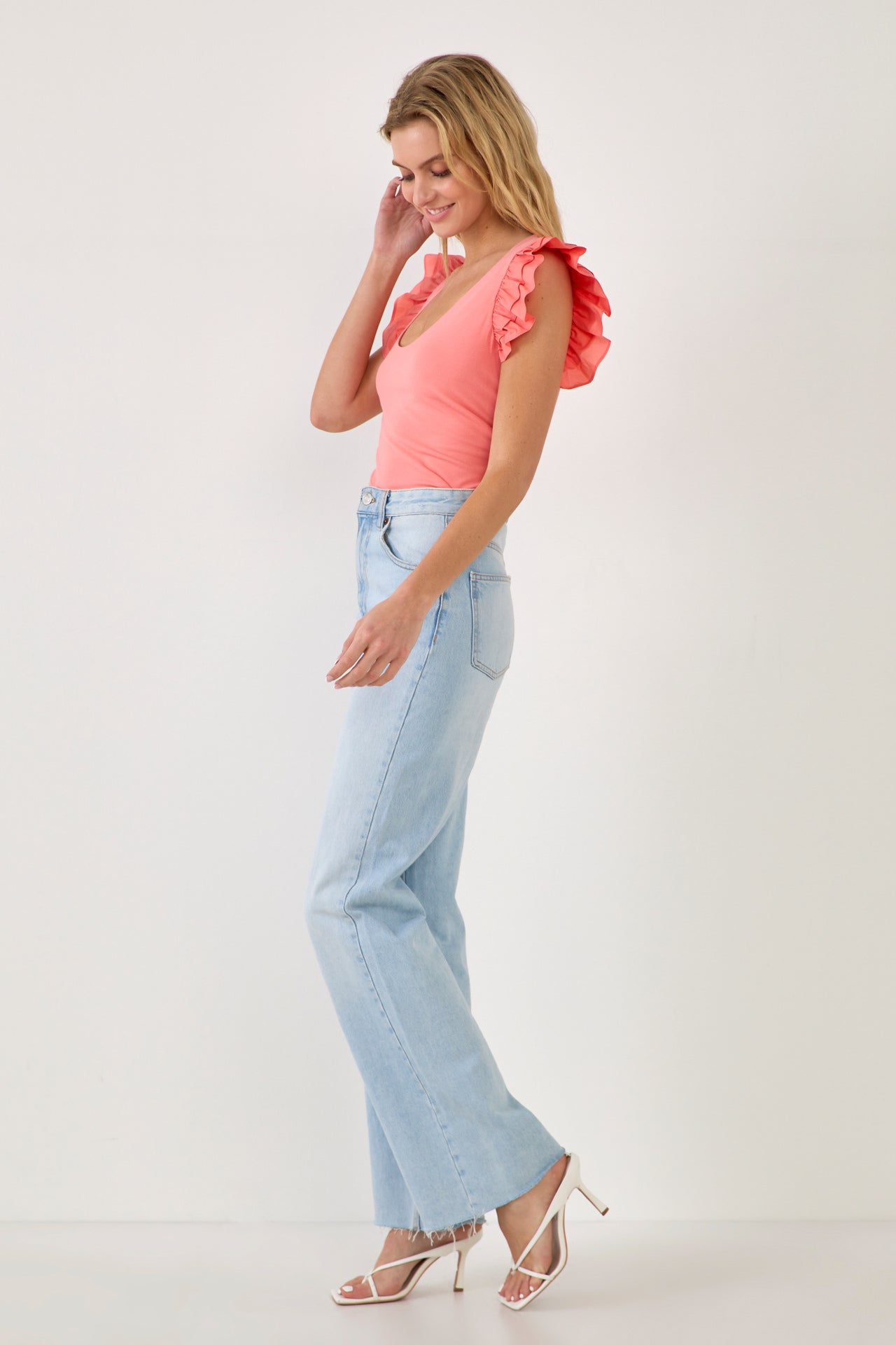 ENGLISH FACTORY - Ruffle Sleeve Tank Top - TOPS available at Objectrare