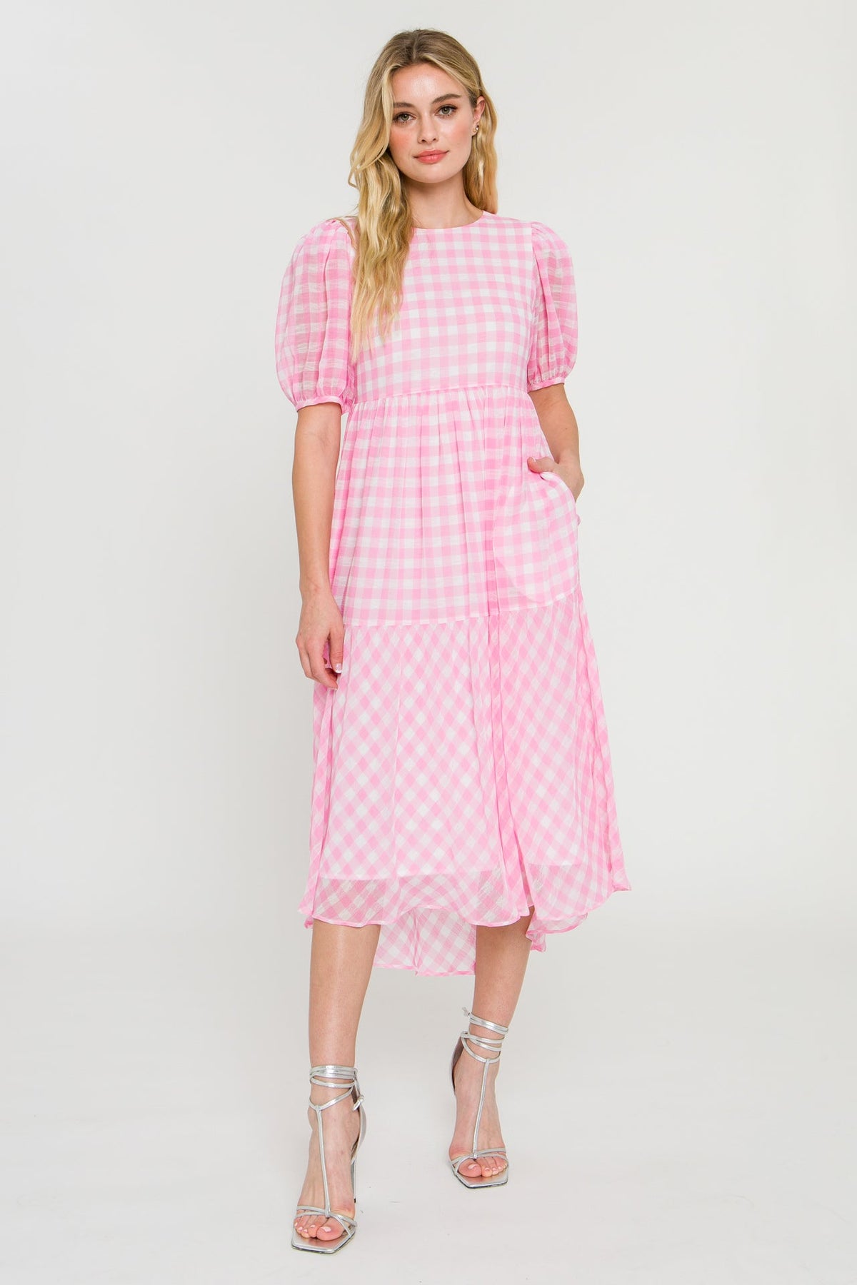 ENGLISH FACTORY - Gingham Print Midi Dress - DRESSES available at Objectrare