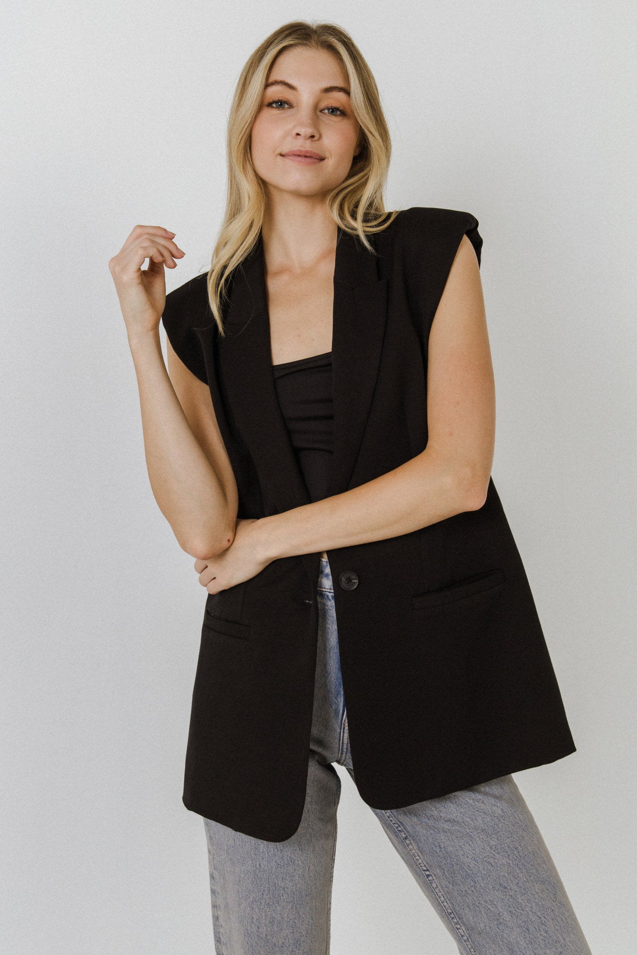 ENDLESS ROSE - Shoulder Pad Vest - BLAZERS available at Objectrare