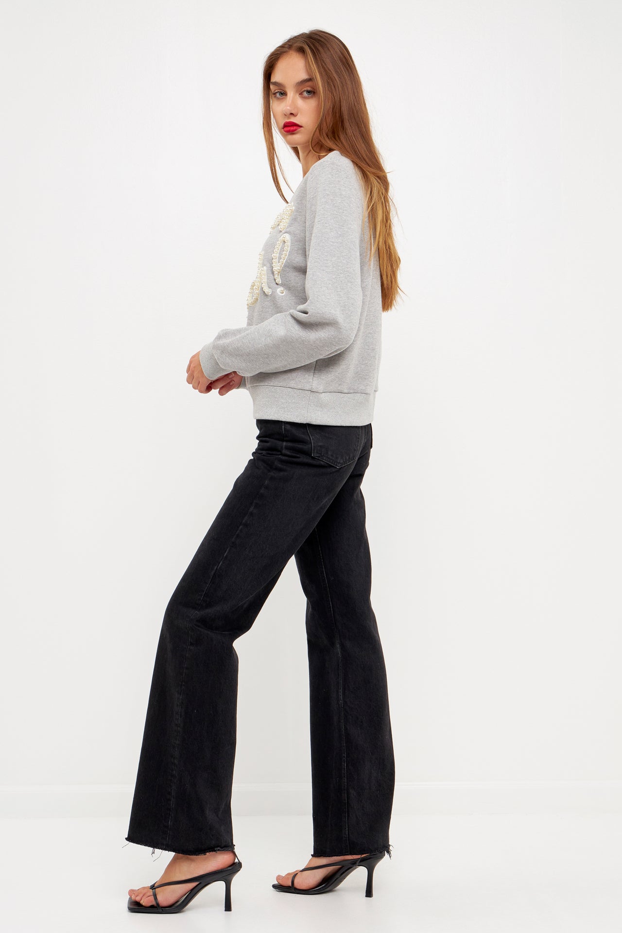 ENDLESS ROSE - Pearl Excuse My French Sweatshirt - SWEATERS & KNITS available at Objectrare