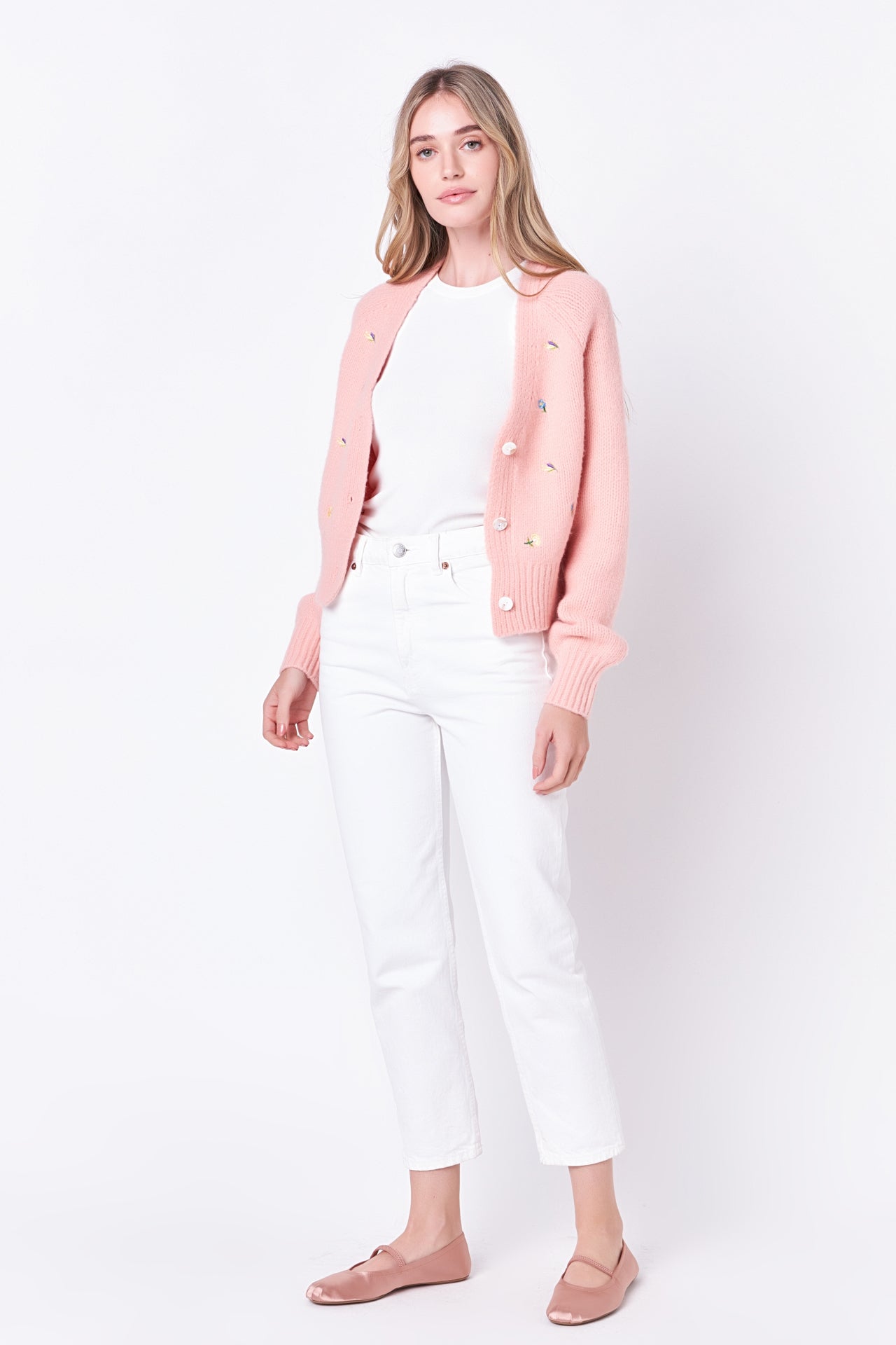 ENGLISH FACTORY - Floral Embroidered Knit Cardigan - CARDIGANS available at Objectrare