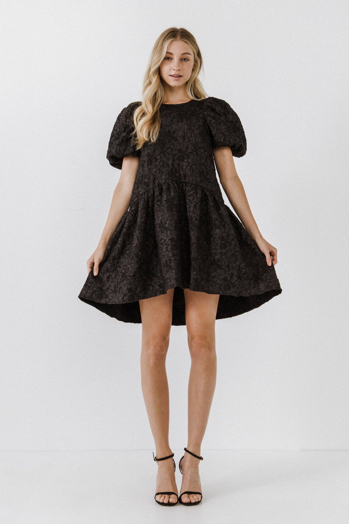 ENDLESS ROSE - Puff Sleeve Drop Waist Dress - DRESSES available at Objectrare