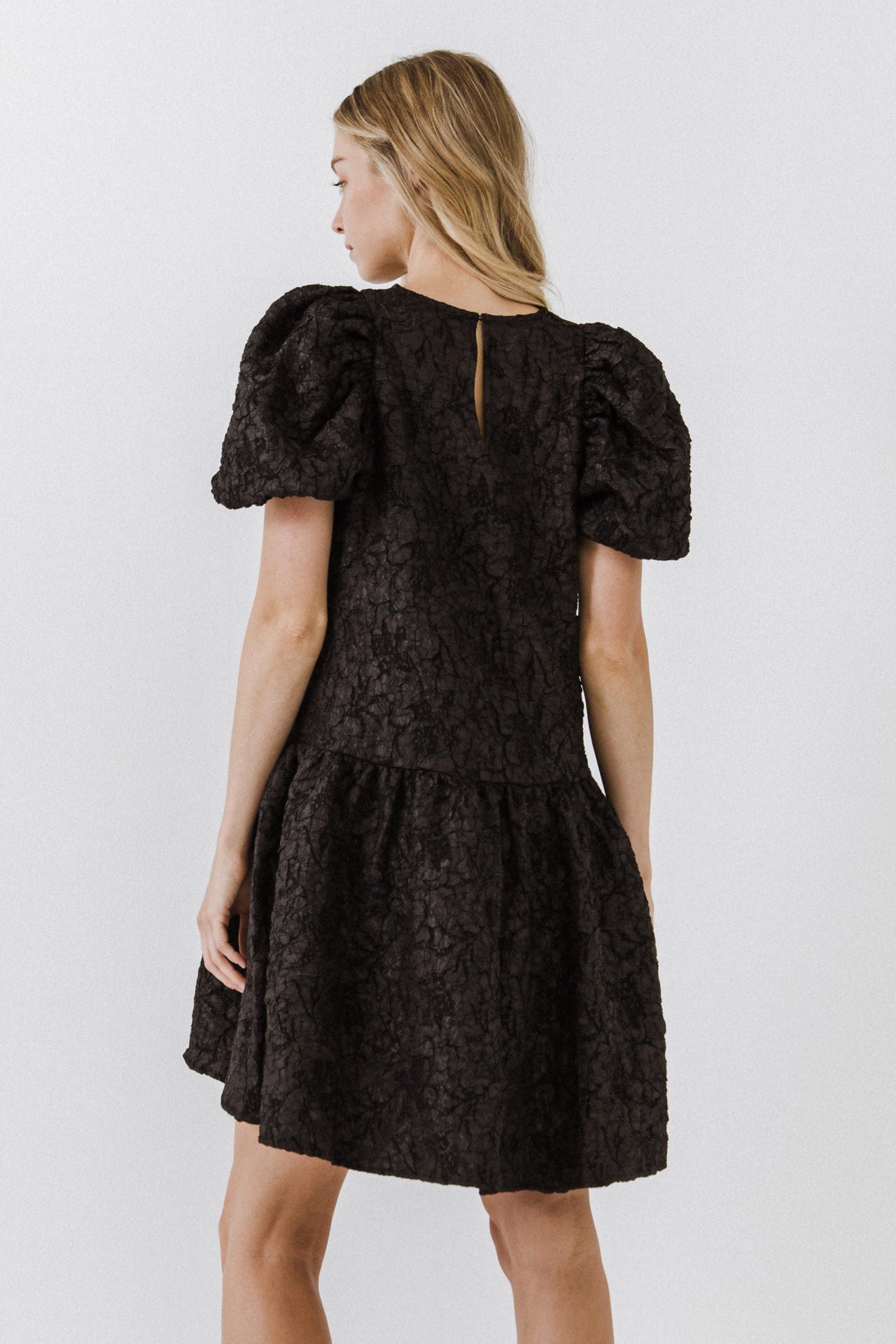 ENDLESS ROSE - Puff Sleeve Drop Waist Dress - DRESSES available at Objectrare