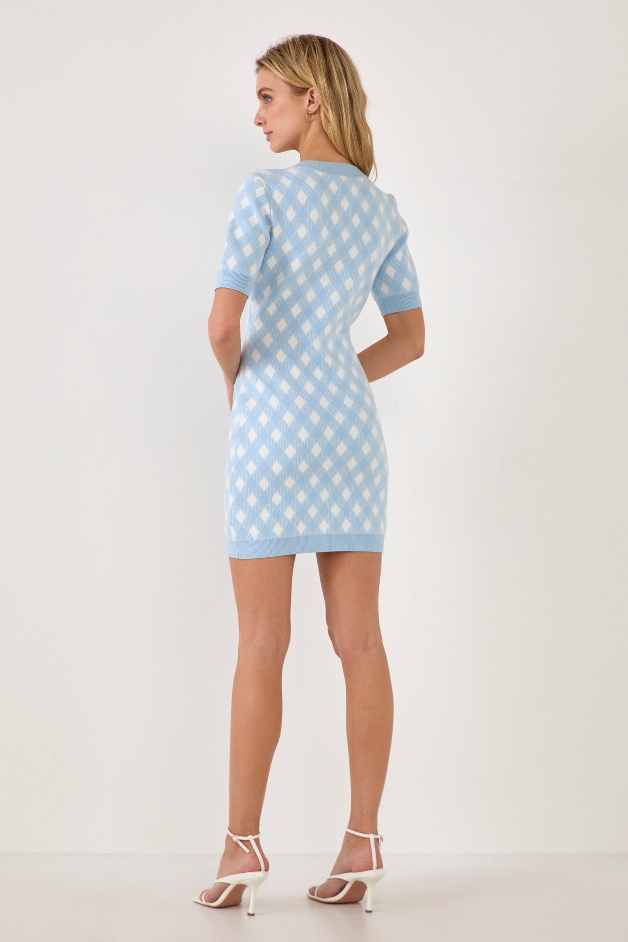 ENDLESS ROSE - Short Sleeve Gingham Dress - DRESSES available at Objectrare