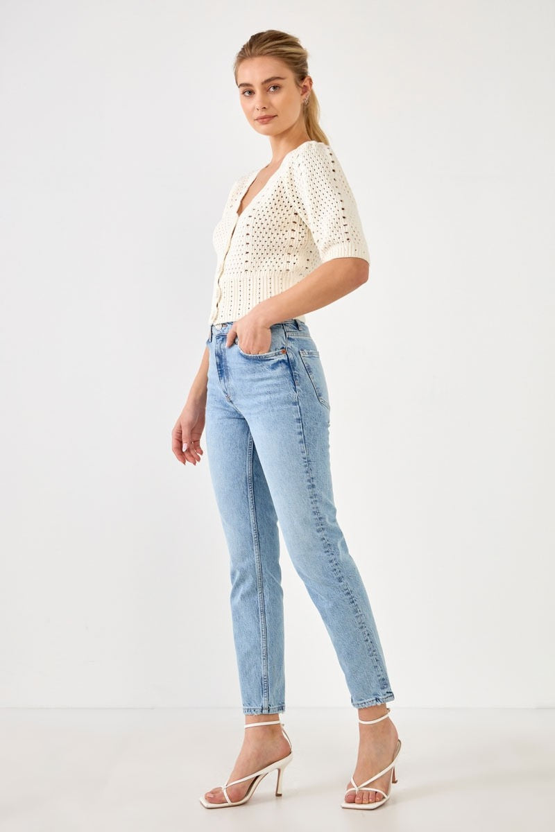 ENGLISH FACTORY - English Factory - Crochet Cropped Cardigan - CARDIGANS available at Objectrare
