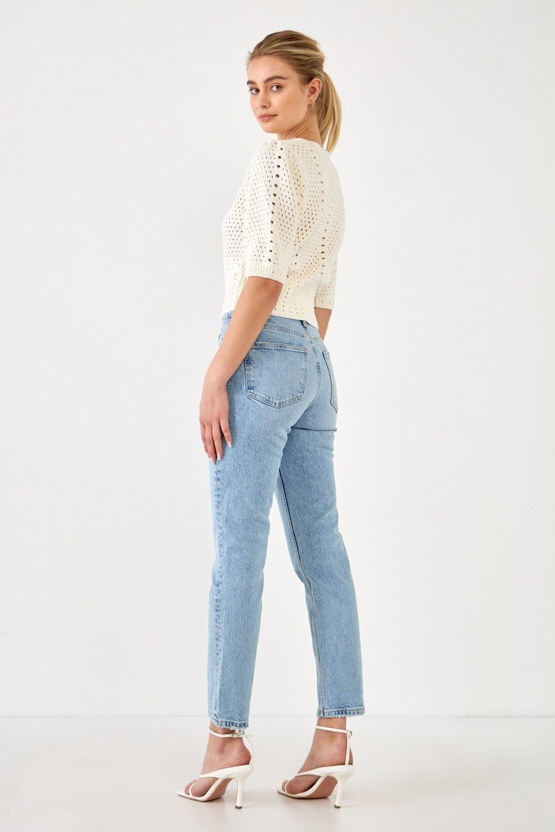 ENGLISH FACTORY - English Factory - Crochet Cropped Cardigan - CARDIGANS available at Objectrare