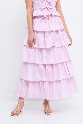 ENGLISH FACTORY - Tiered Maxi Skirt - SKIRTS available at Objectrare