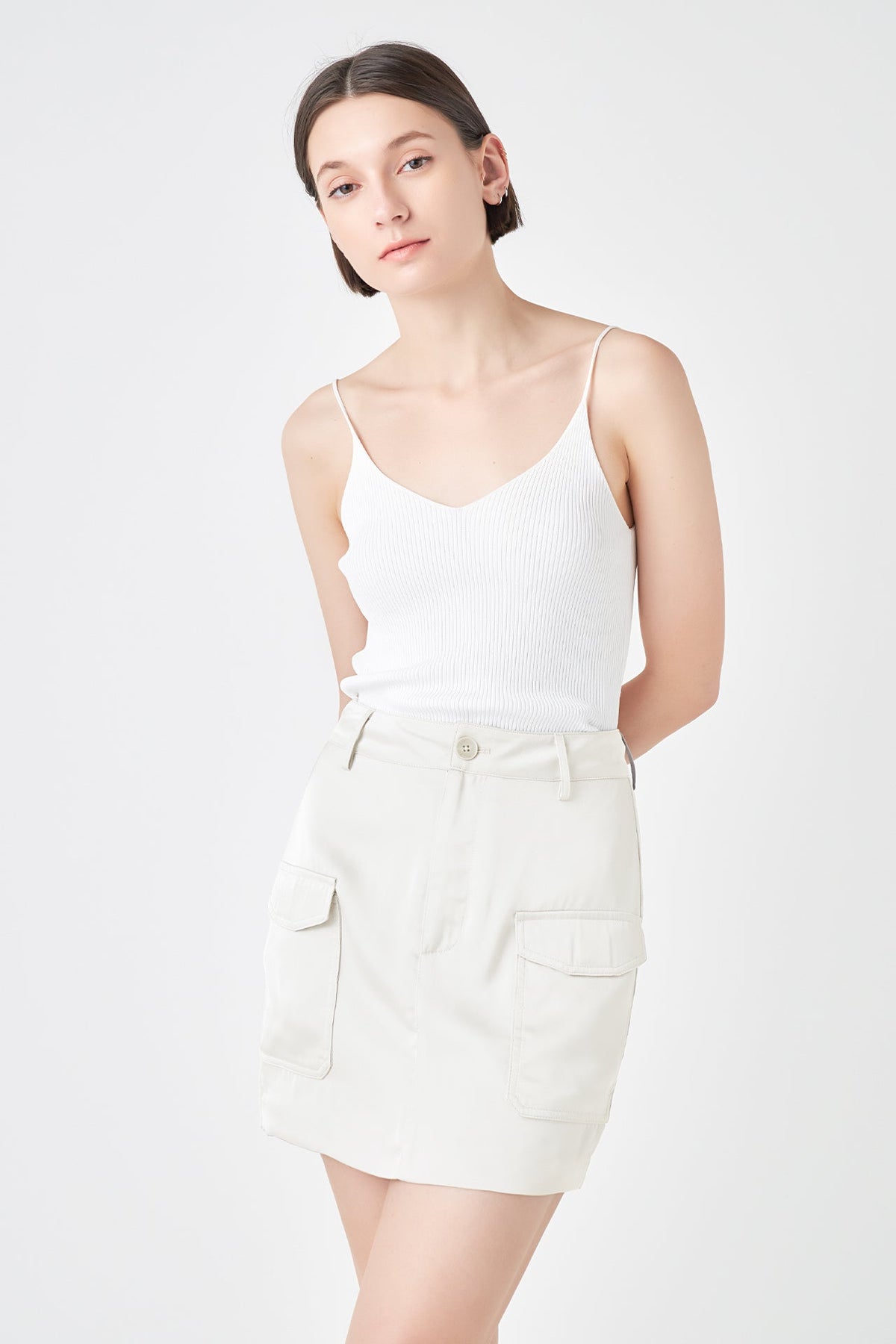 GREY LAB - Satin Pocket Mini Skirt - SKIRTS available at Objectrare