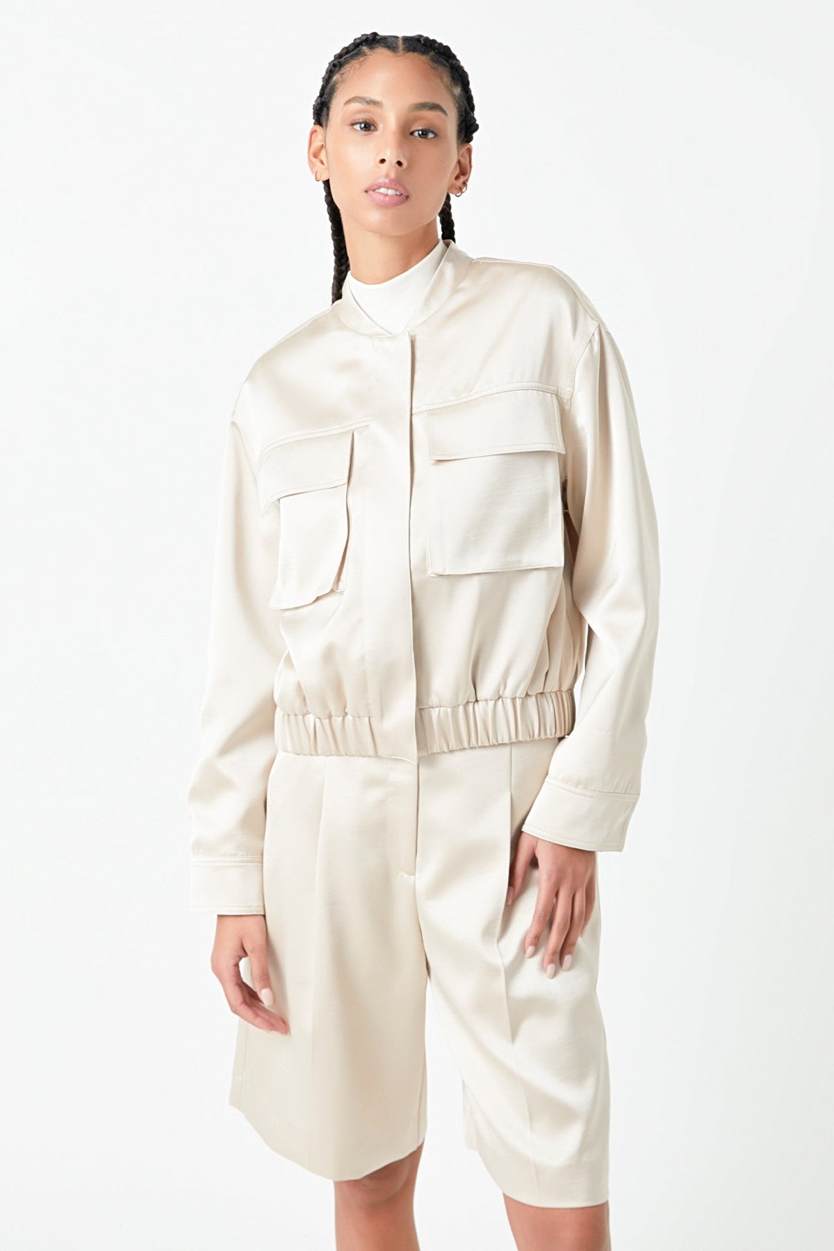GREY LAB - Pocket Satin Jacket - JACKETS available at Objectrare