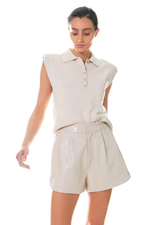 GREY LAB - Grey Lab - High-Waisted Faux Leather Shorts - SHORTS available at Objectrare