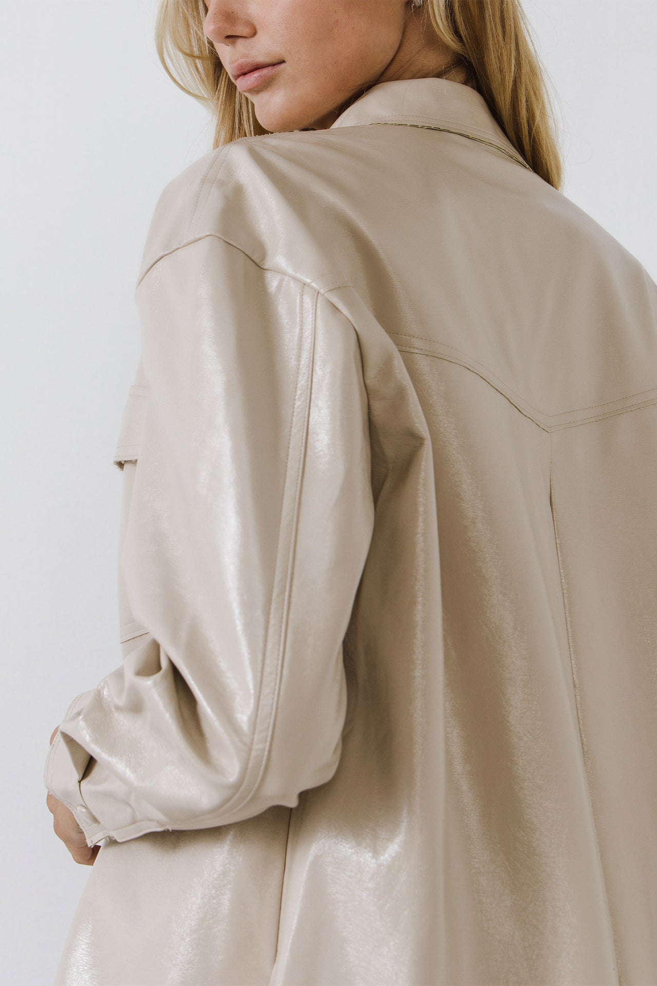 GREY LAB - Pu Button Down Jacket - JACKETS available at Objectrare