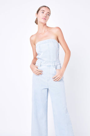 GREY LAB - Grey Lab - Corset Denim Jumpsuit - JUMPSUITS available at Objectrare