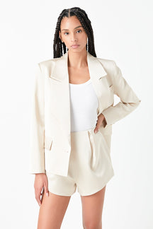 GREY LAB - Grey Lab - One Button Satin Blazer - BLAZERS available at Objectrare