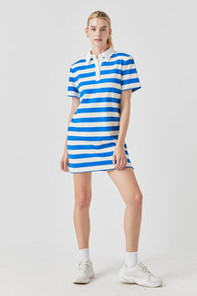 Stripe Collar Mini Dress