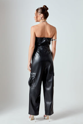 GREY LAB - Tube Top Cargo Jumpsuit - JUMPSUITS available at Objectrare