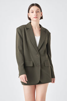 GREY LAB - Oversized Notched Collar Blazer - BLAZERS available at Objectrare