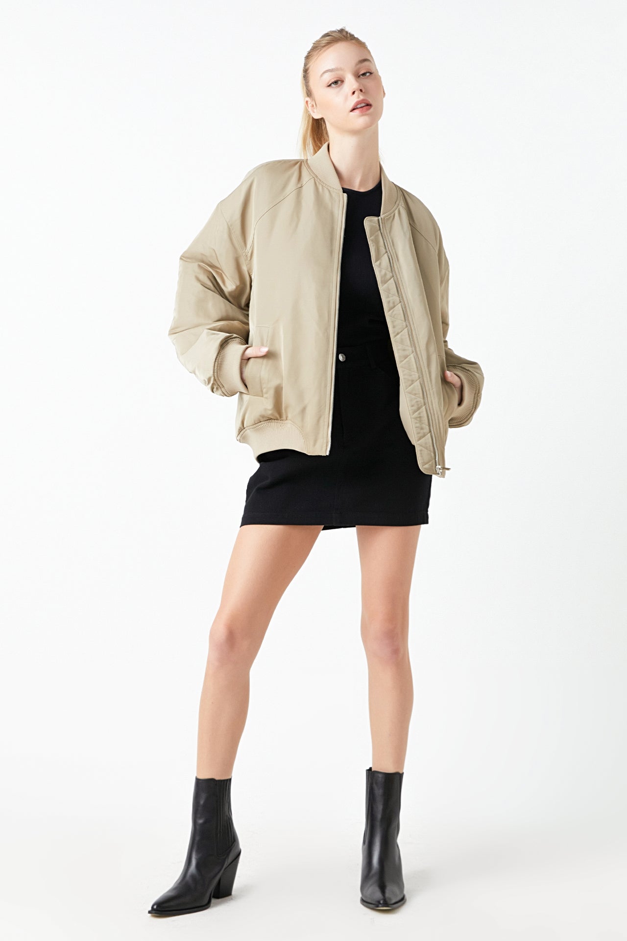GREY LAB - Ruched Bomber Jacket - JACKETS available at Objectrare