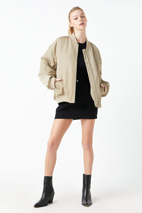 GREY LAB - Ruched Bomber Jacket - JACKETS available at Objectrare
