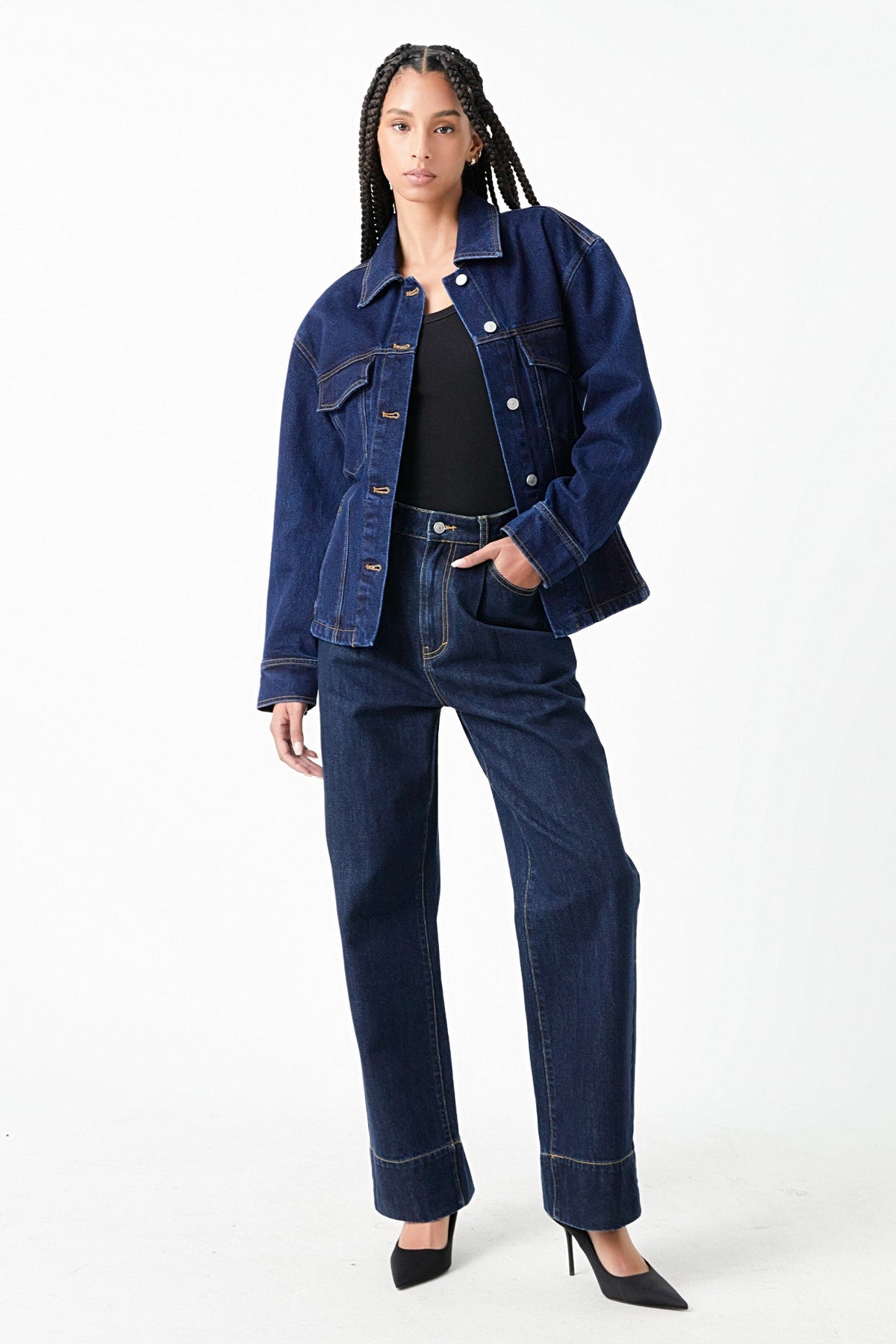 Waist Fitted Denim Jacket