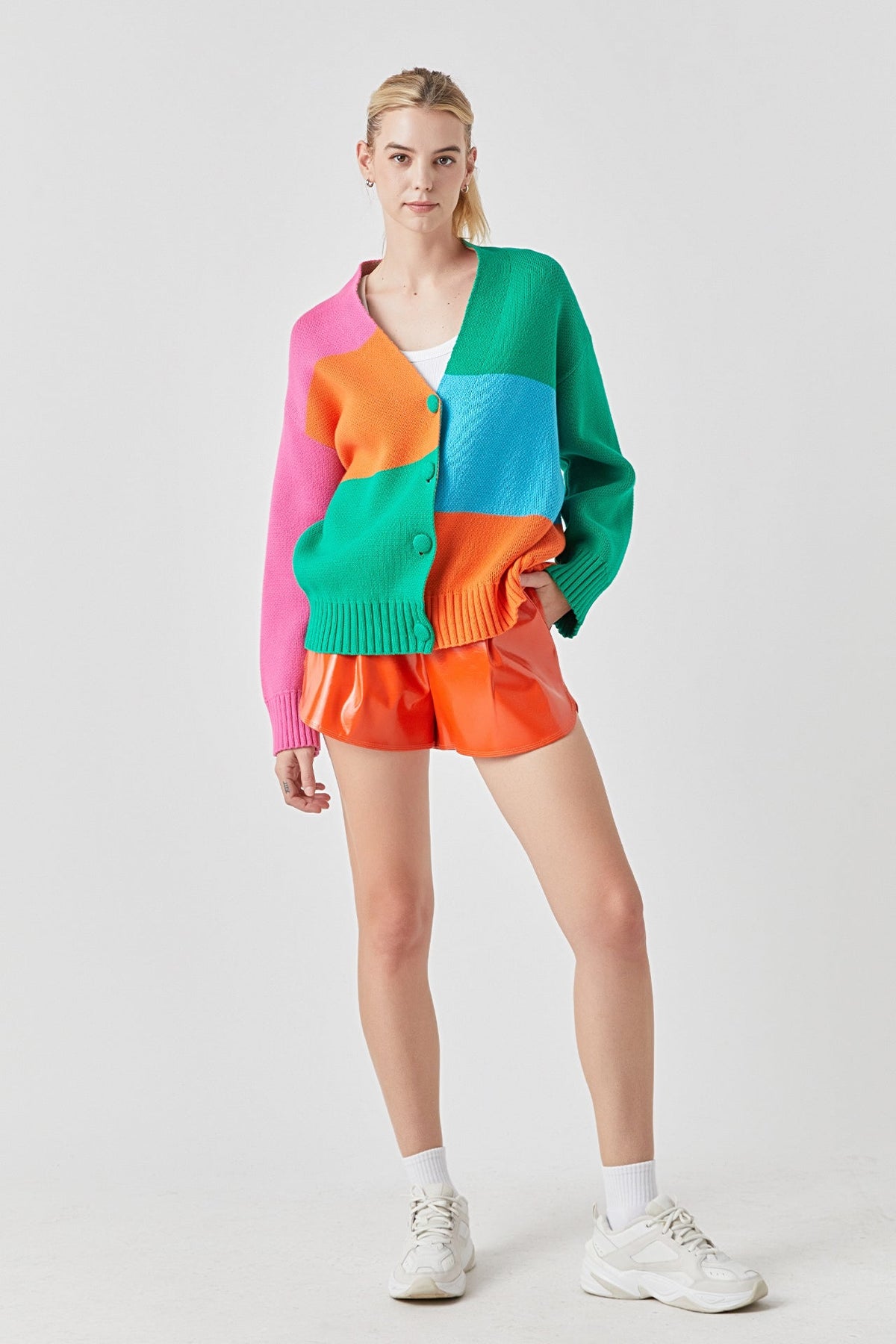 GREY LAB - Abstract Colorblock Cardigan - CARDIGANS available at Objectrare