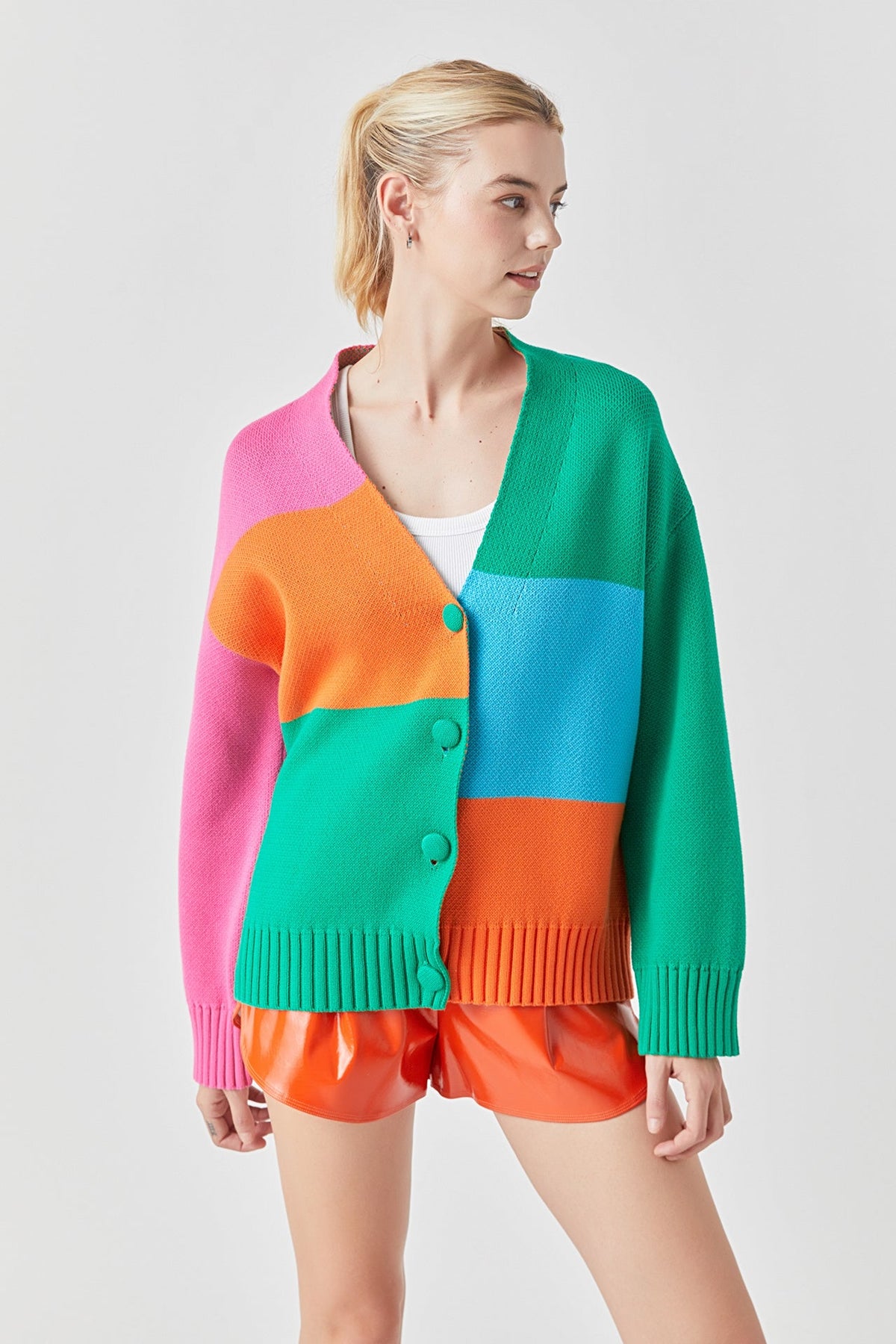 GREY LAB - Abstract Colorblock Cardigan - CARDIGANS available at Objectrare
