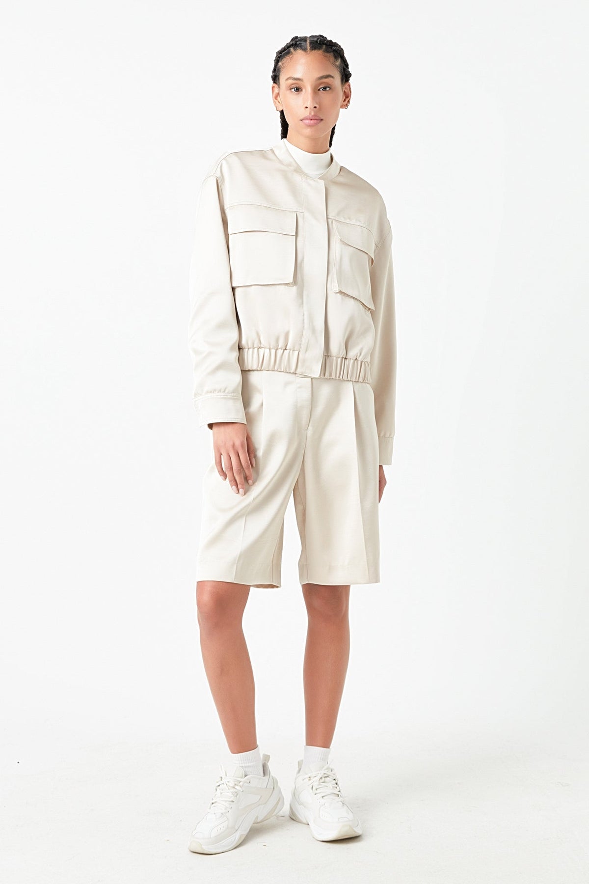 GREY LAB - Pocket Satin Jacket - JACKETS available at Objectrare