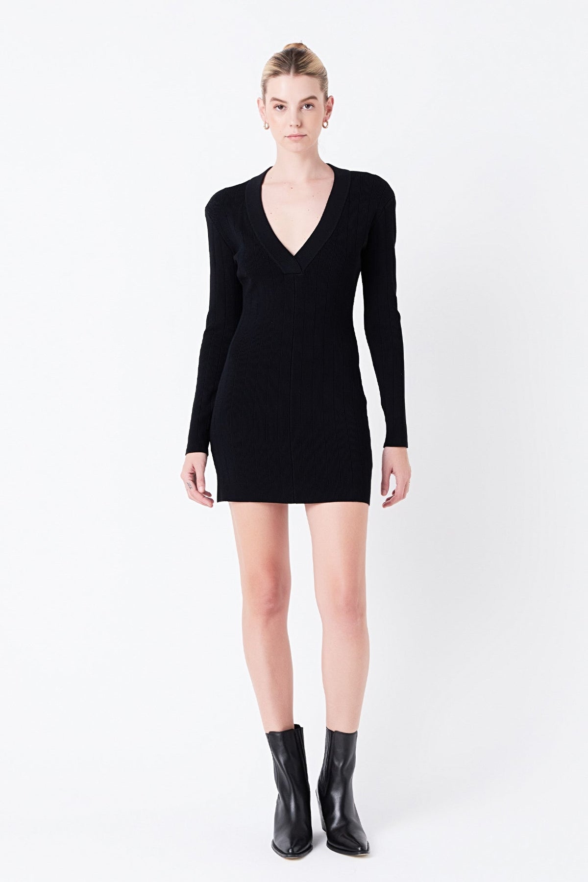 GREY LAB - Power Shoulder Mini Knit Dress - DRESSES available at Objectrare