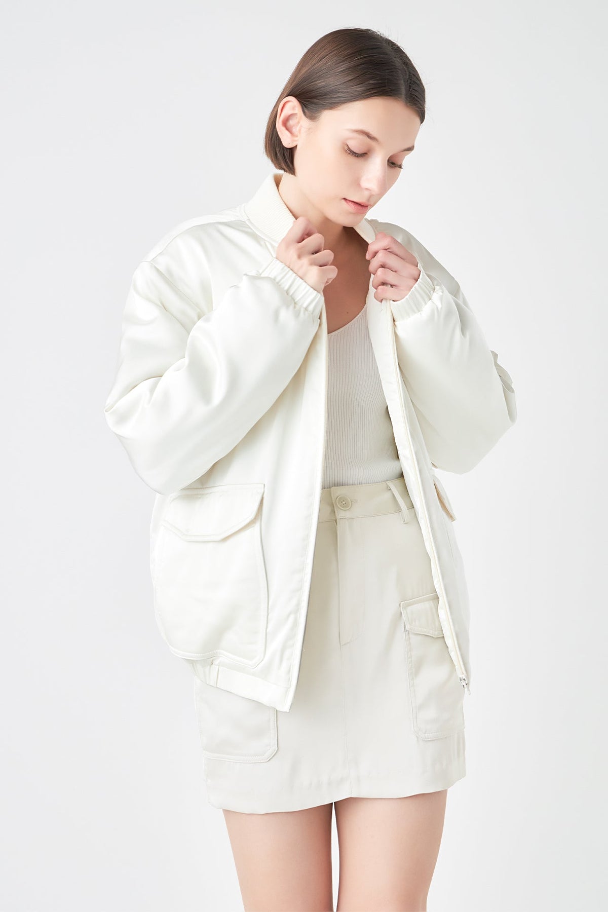 GREY LAB - Satin Bomber Jacket - JACKETS available at Objectrare
