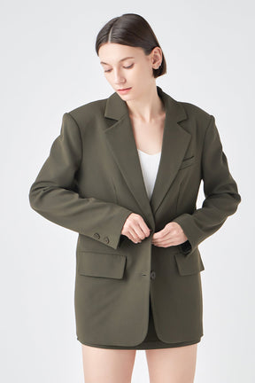 GREY LAB - Oversized Notched Collar Blazer - BLAZERS available at Objectrare