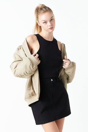 GREY LAB - Ruched Bomber Jacket - JACKETS available at Objectrare