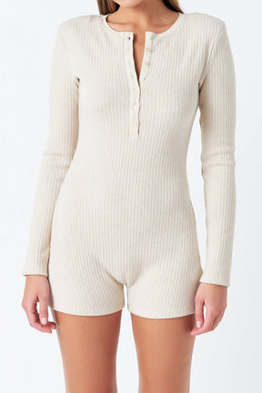 GREY LAB - Grey Lab - Ribbed Knit Romper - ROMPERS available at Objectrare