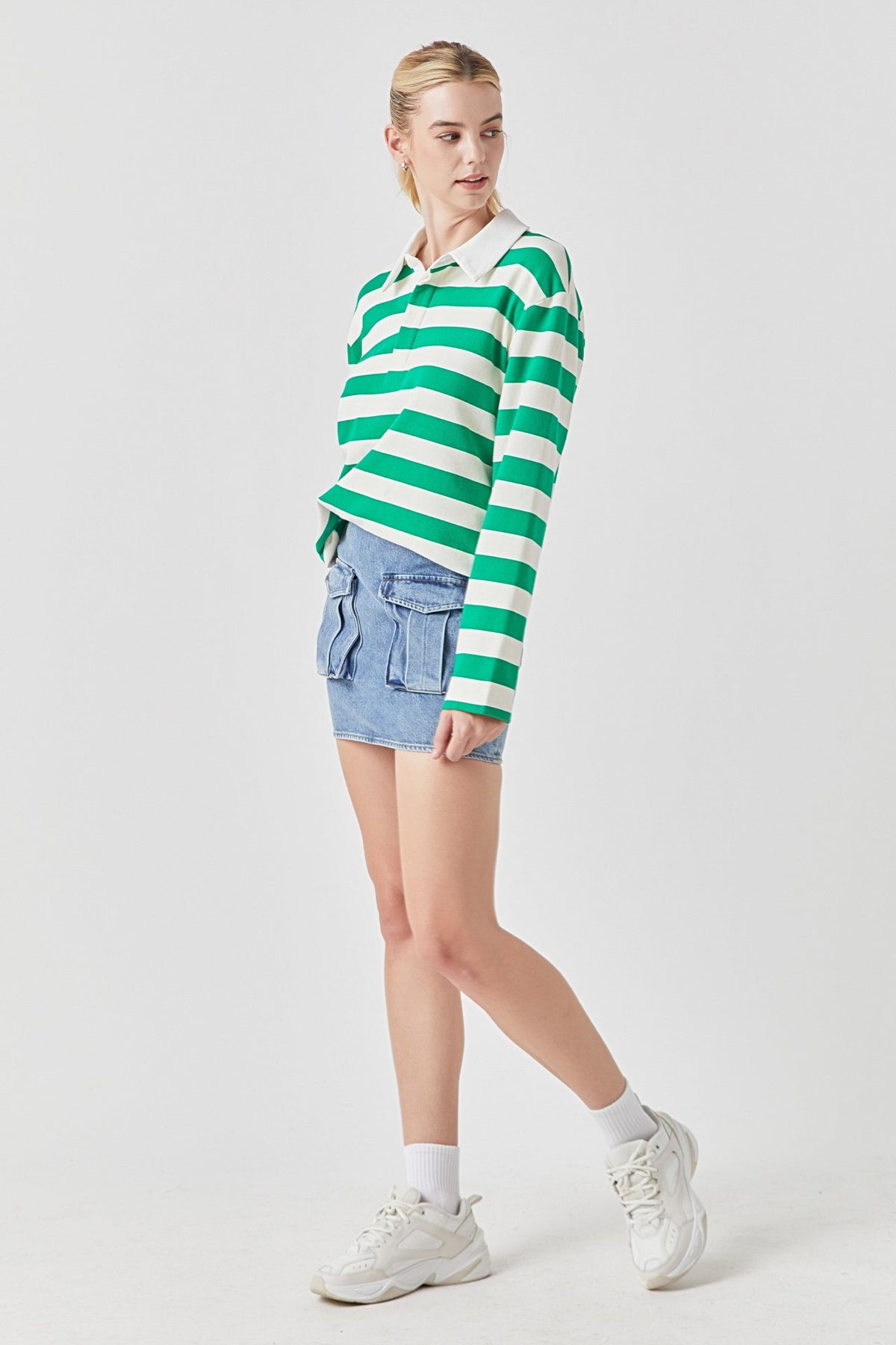 GREY LAB - Pocket Denim Mini Skirt - SKIRTS available at Objectrare