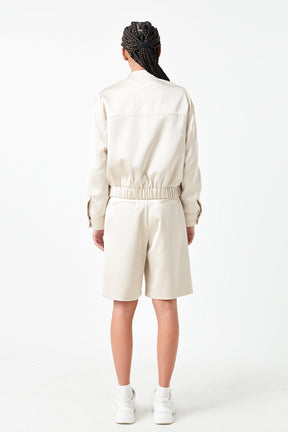 GREY LAB - Pocket Satin Jacket - JACKETS available at Objectrare