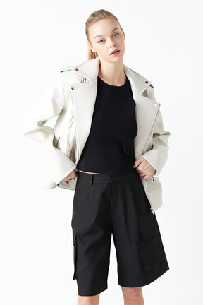 GREY LAB - Pu Bicker Jacket - JACKETS available at Objectrare