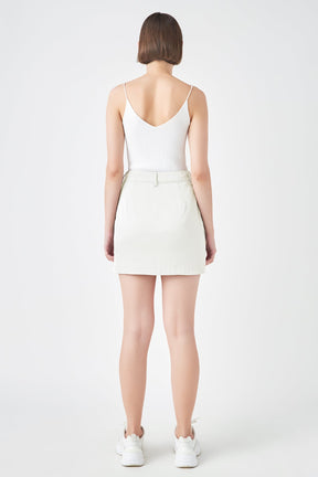 GREY LAB - Grey Lab - Satin Pocket Mini Skirt - SKIRTS available at Objectrare