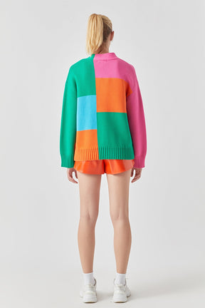 GREY LAB - Abstract Colorblock Cardigan - CARDIGANS available at Objectrare