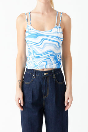 GREY LAB - Marble Print Knit Top - TOPS available at Objectrare