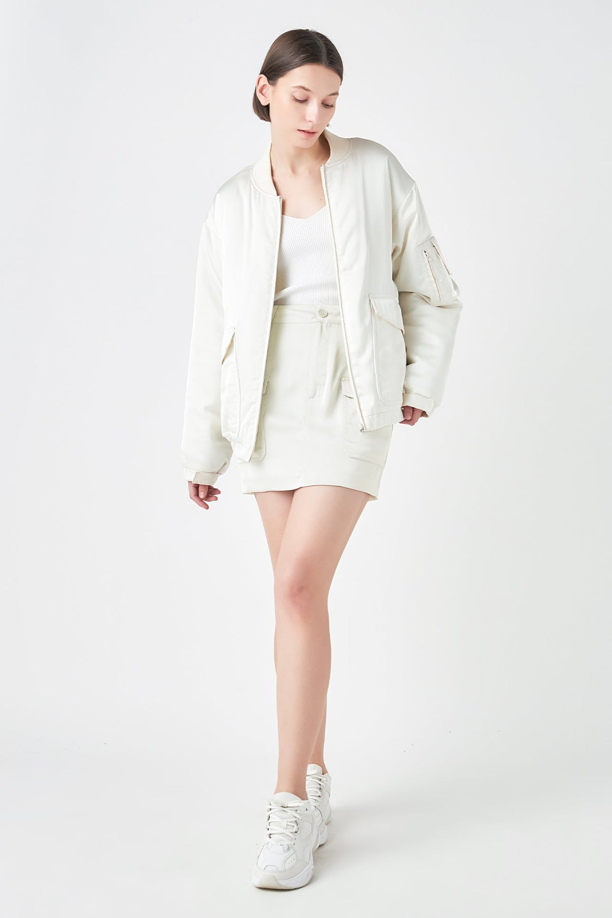 GREY LAB - Satin Bomber Jacket - JACKETS available at Objectrare